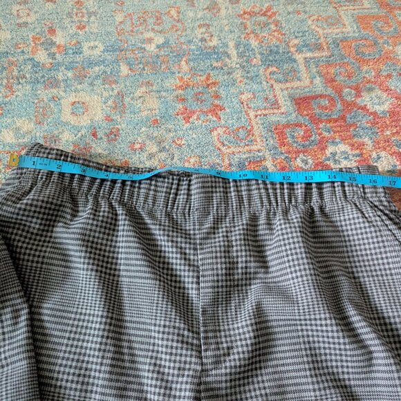 Gap Easy Straight Gray Black Plaid Pants Women's Large Elasticated Waist - Picture 9 of 12